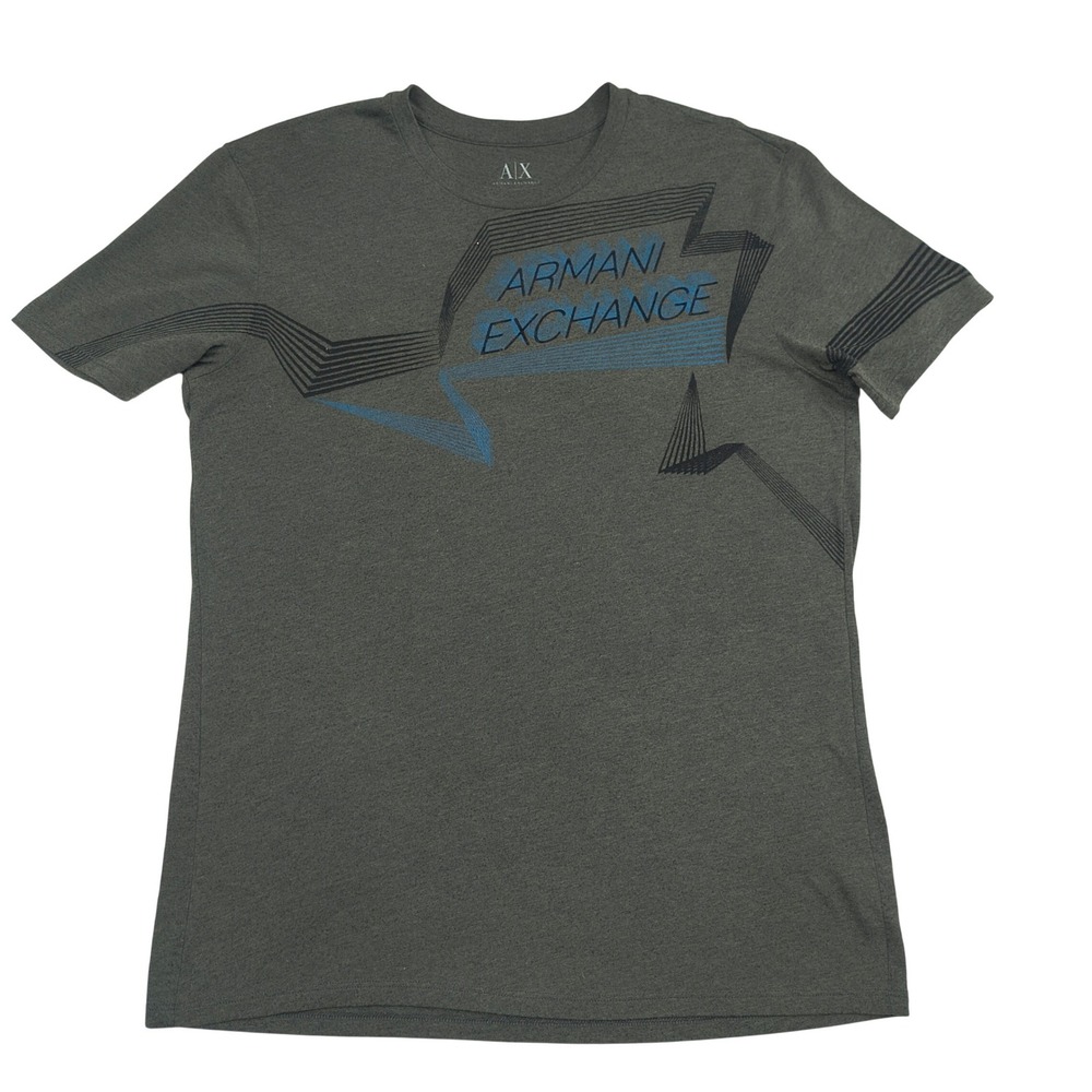 Armani Exchange Mens Graphic Logo T-Shirt Grey Heather Short Sleeve Size M 814